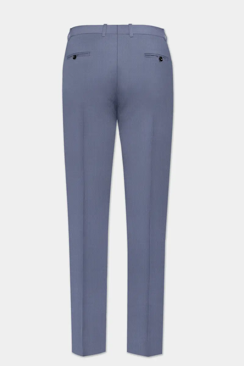 Zenith-Comet Gray Solid Wool Rich Slight Stretch Waistband Pant 5