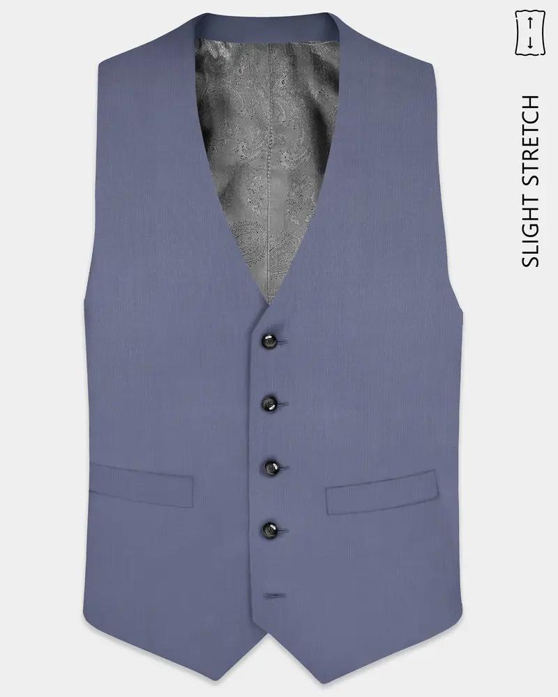 Zenith-Comet Gray Solid Wool Rich Slight Stretch Waistcoat 1