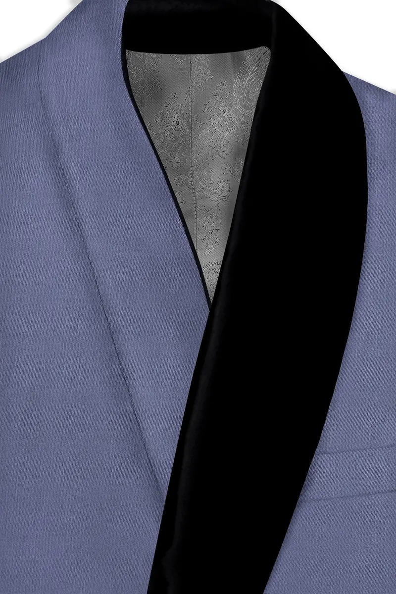 Zenith-Comet Gray Wool Rich Tuxedo Slight Stretch Blazer 4