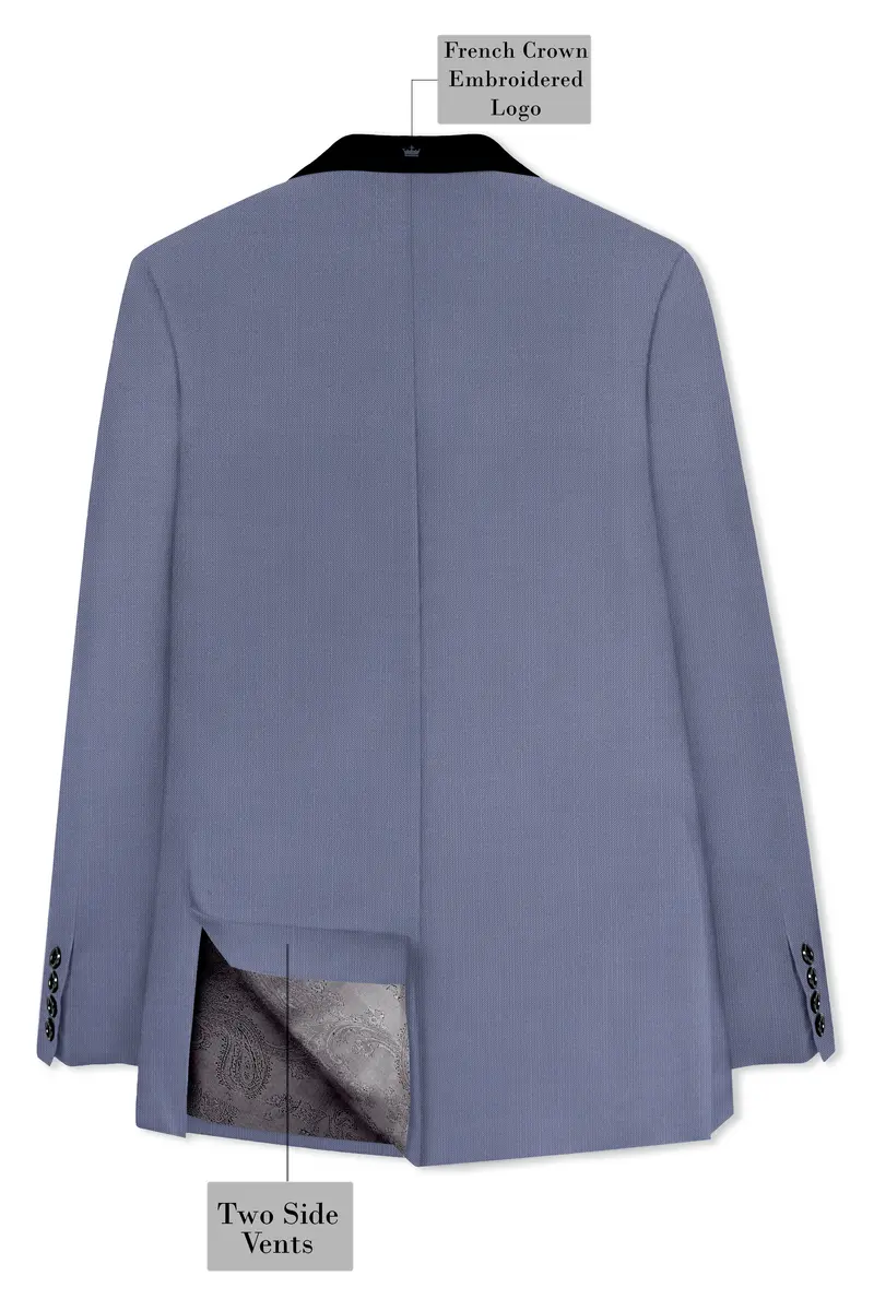 Zenith-Comet Gray Wool Rich Tuxedo Slight Stretch Blazer 8