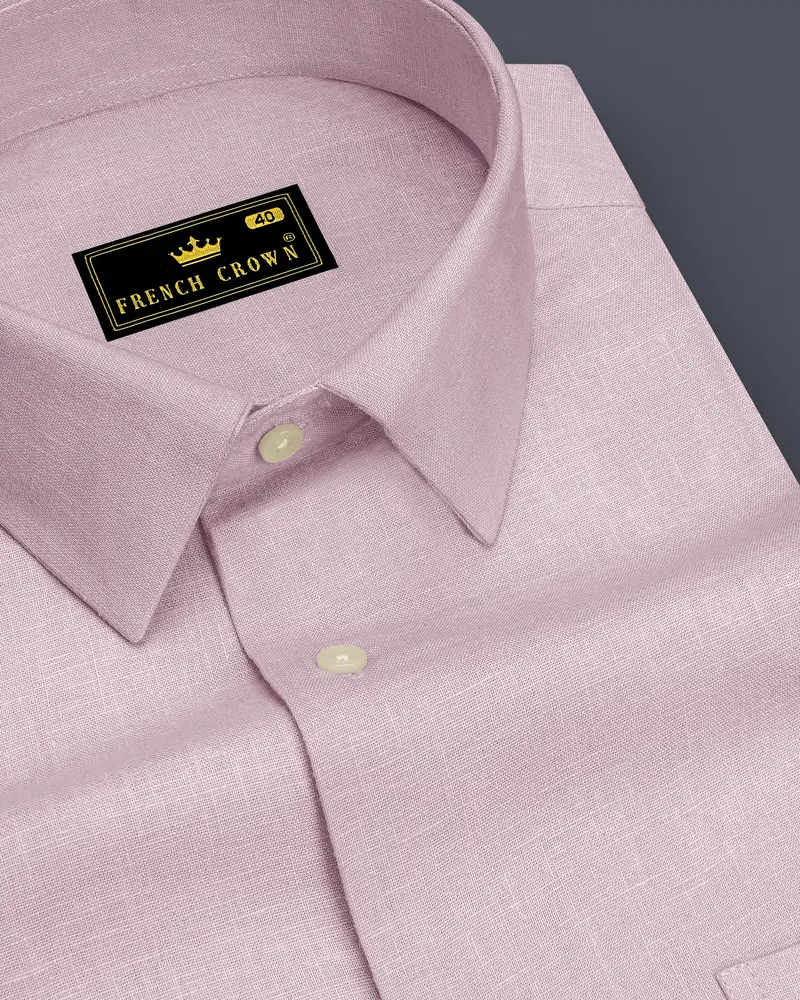 Zenith-Maverick Pink Luxurious Linen Dress Shirt 1