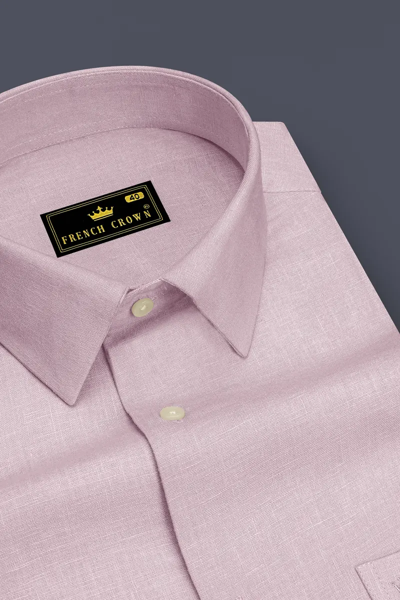 Zenith-Maverick Pink Luxurious Linen Dress Shirt 2