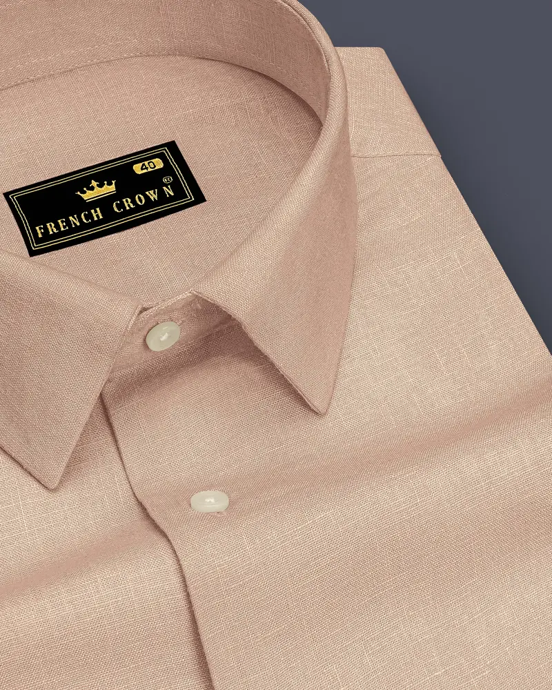 Zenith-Rodeo Brown Luxurious Linen Dress Shirt 1