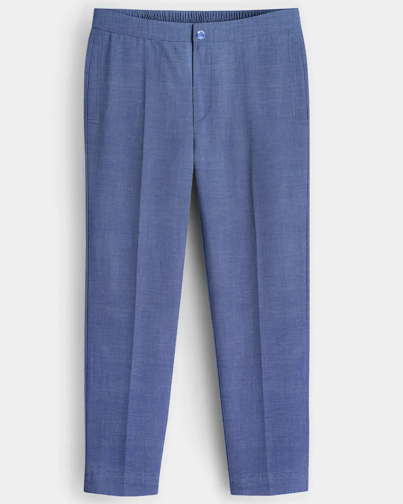 Zenyra-Faded Blue Textured Super Soft Chambray Premium Cotton Lounge Pant 1
