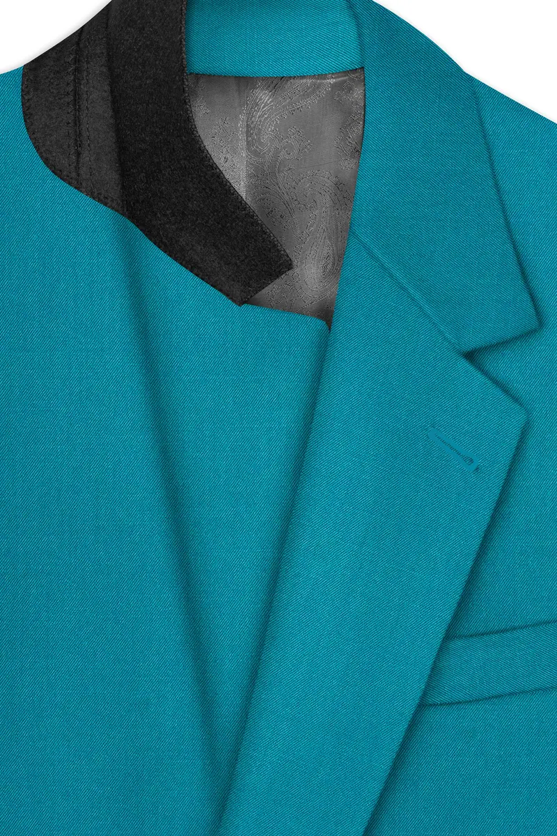 Zephir-Surfie Green Wool Rich Single Breasted Slight Stretch Blazer 4