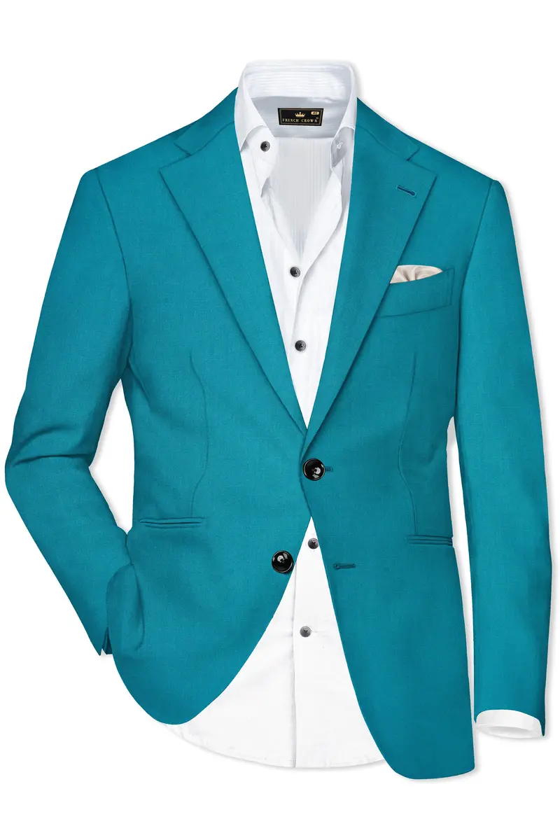 Zephir-Surfie Green Wool Rich Single Breasted Slight Stretch Suit 10