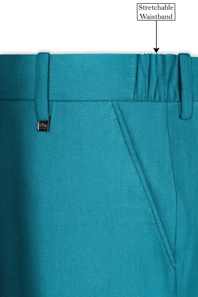 Zephir-Surfie Green Wool Rich Single Breasted Slight Stretch Suit 15