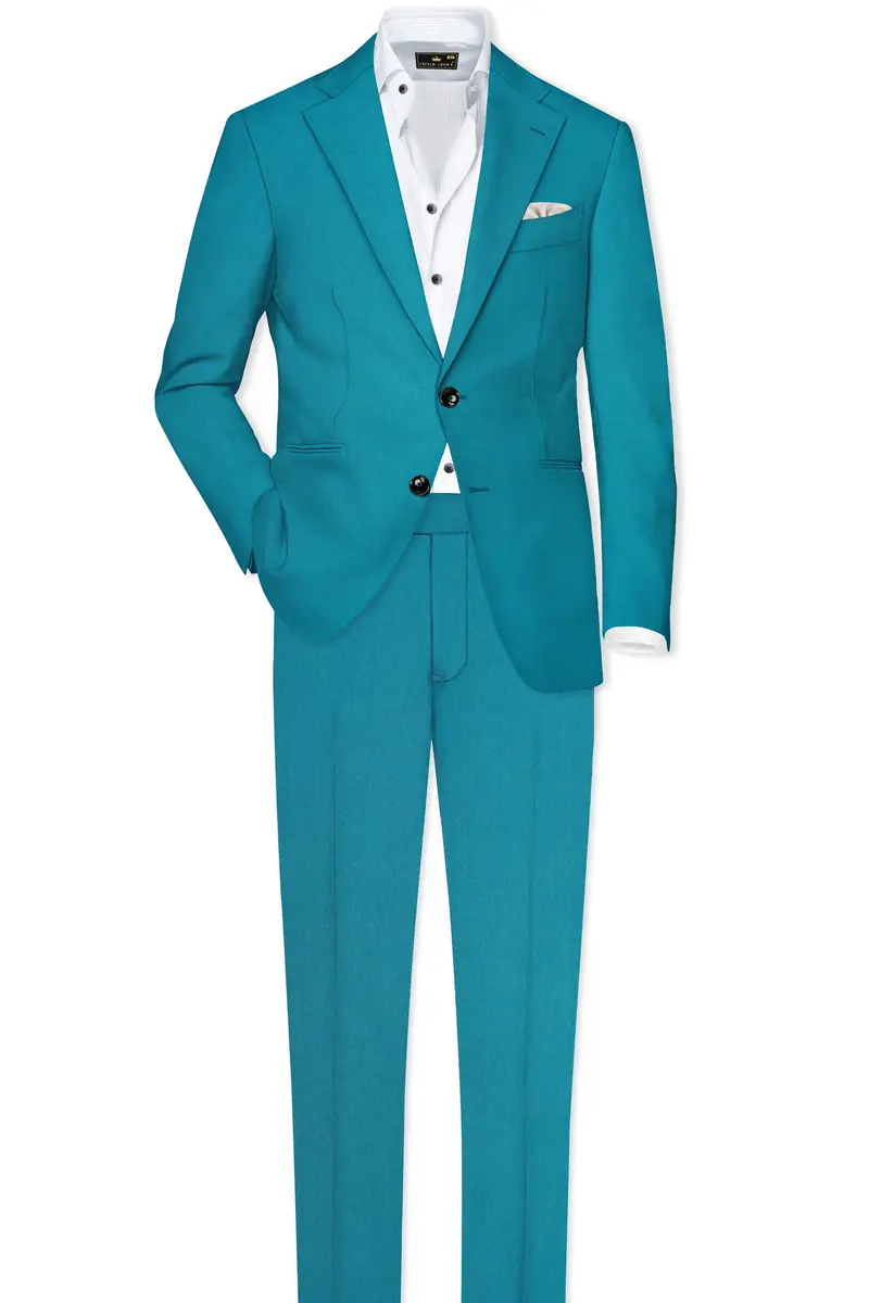 Zephir-Surfie Green Wool Rich Single Breasted Slight Stretch Suit 4
