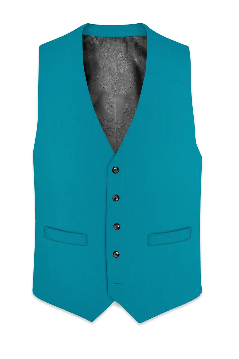 Zephir-Surfie Green Wool Rich Slight Stretch Waistcoat 2