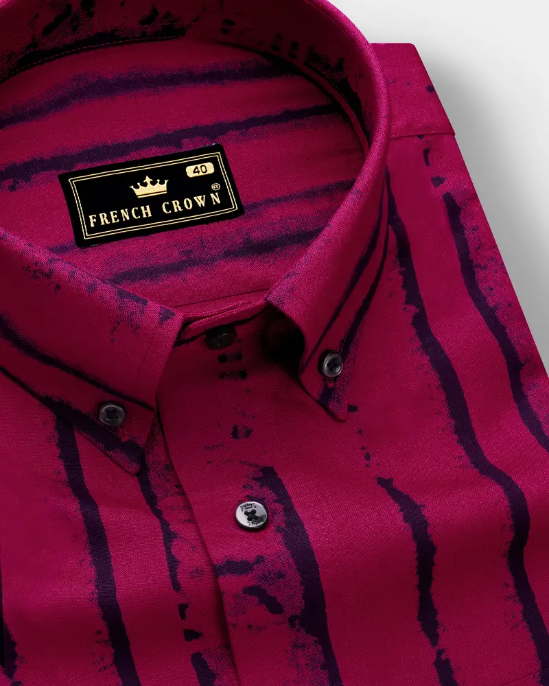 Zephira-Siren Pink Striped Super Soft Tencel Casual Shirt 1