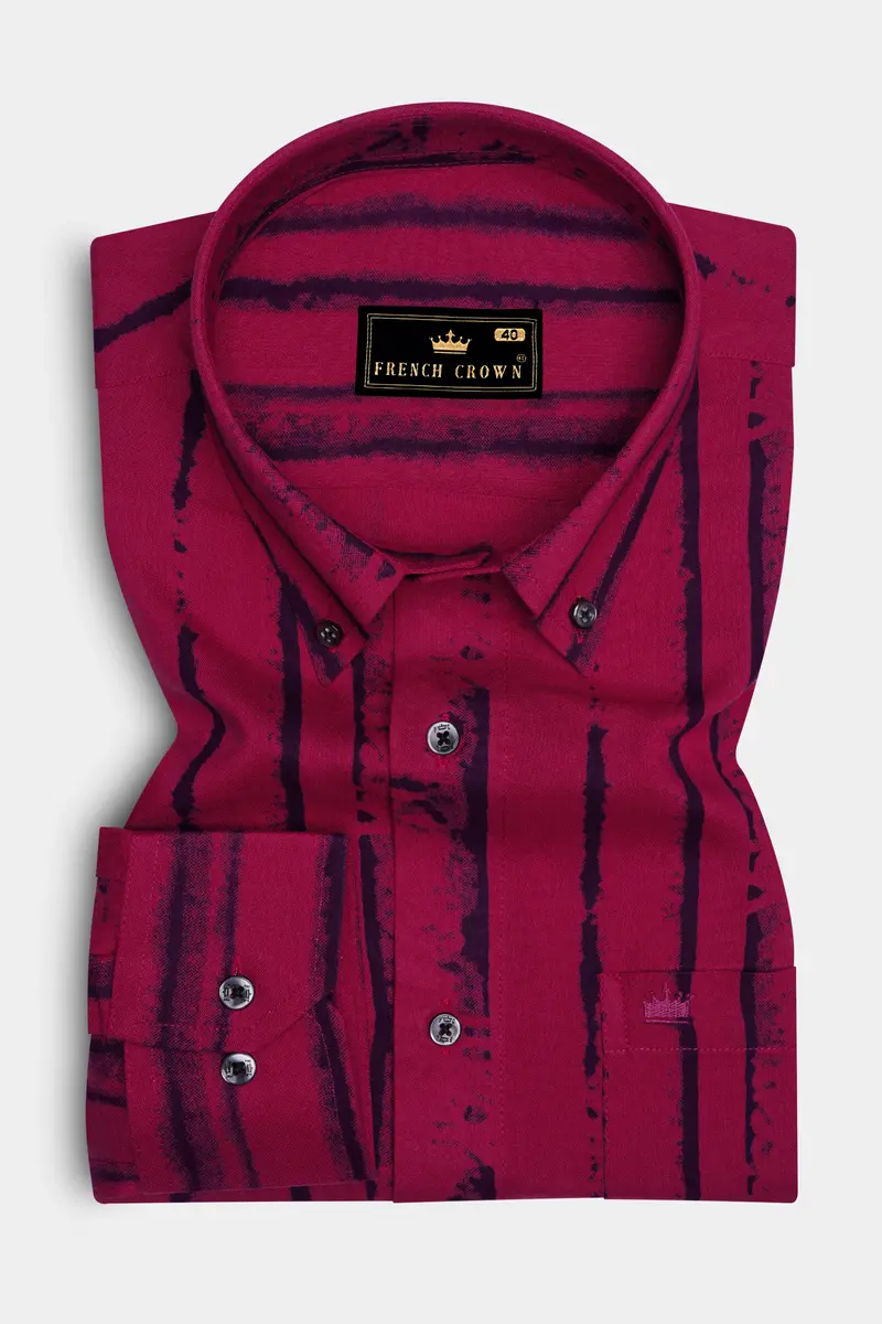 Zephira-Siren Pink Striped Super Soft Tencel Casual Shirt 4
