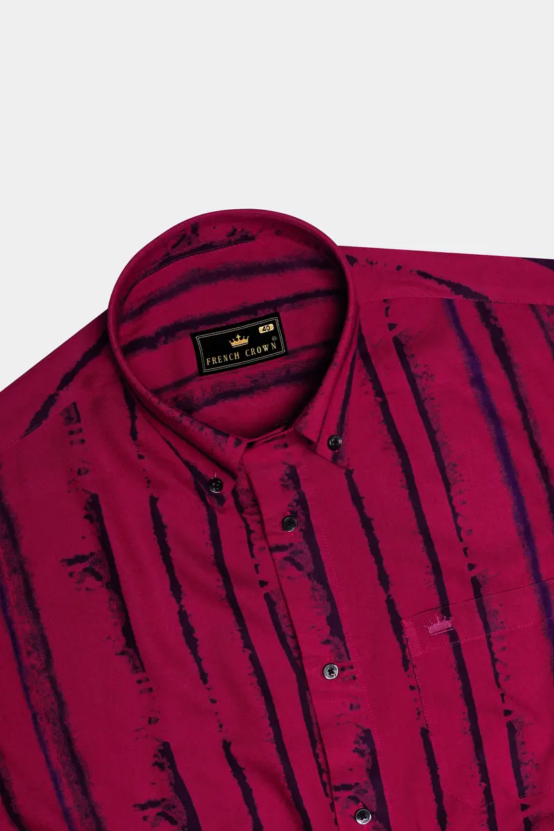 Zephira-Siren Pink Striped Super Soft Tencel Casual Shirt 5