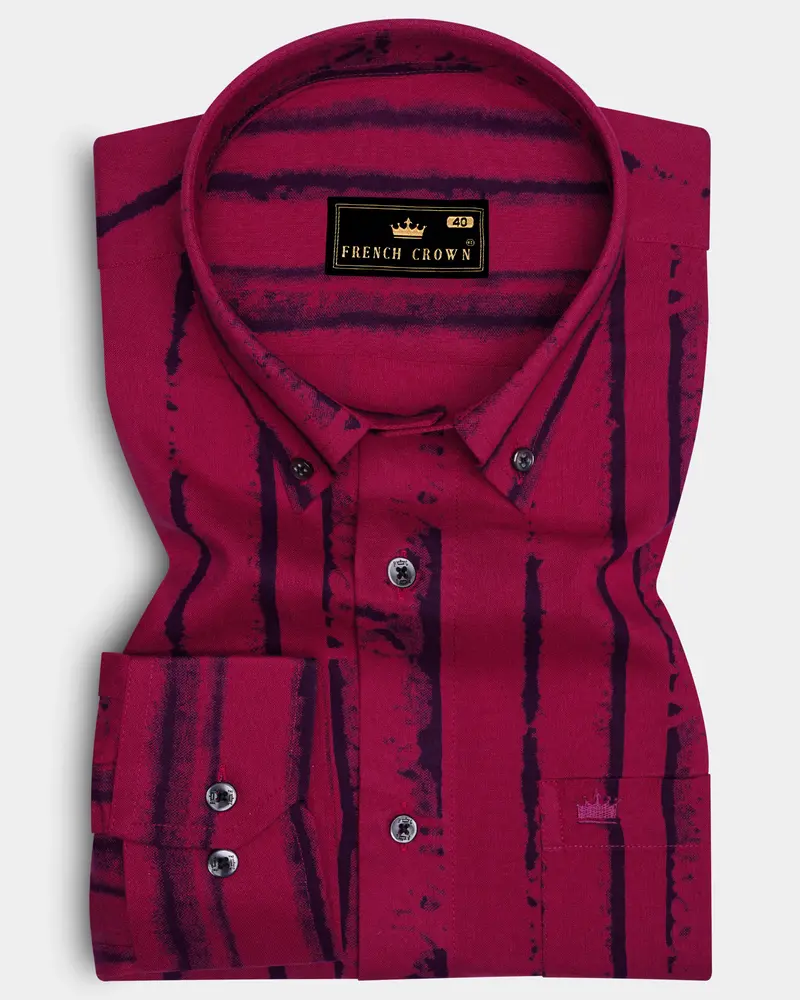 Zephira-Siren Pink Striped Super Soft Tencel Casual Shirt 6