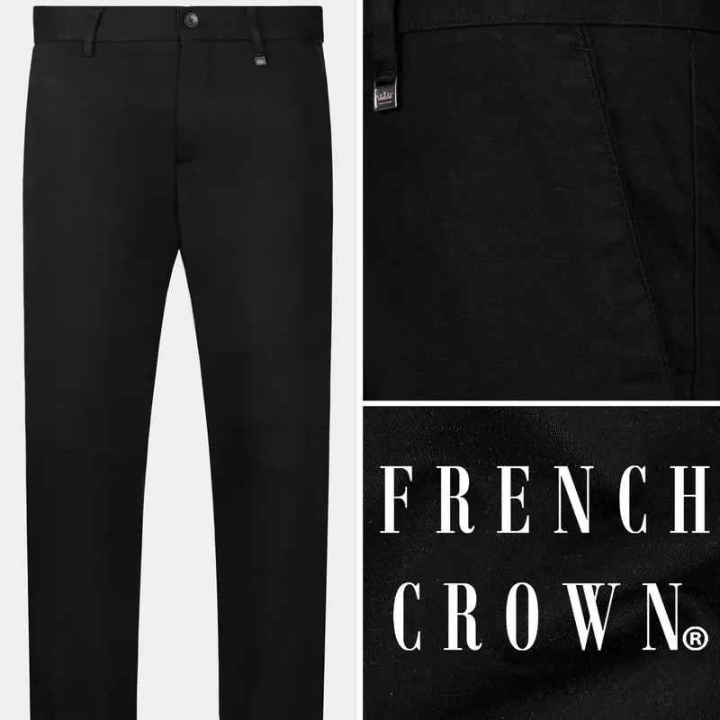 Zeus Black Premium Cotton Chinos Pant 1