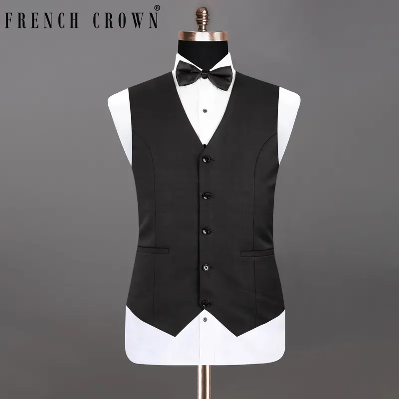 Zeus Black Subtle Plaid Woolrich Waistcoat 1