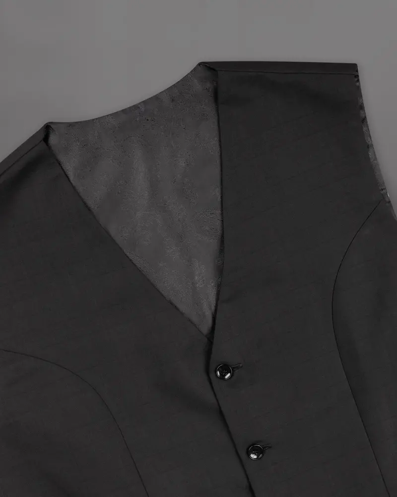 Zeus Black Subtle Plaid Woolrich Waistcoat 4