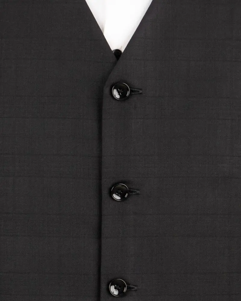 Zeus Black Subtle Plaid Woolrich Waistcoat 5