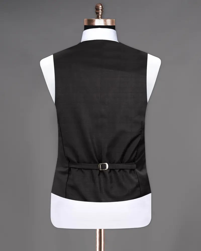 Zeus Black Subtle Plaid Woolrich Waistcoat 6