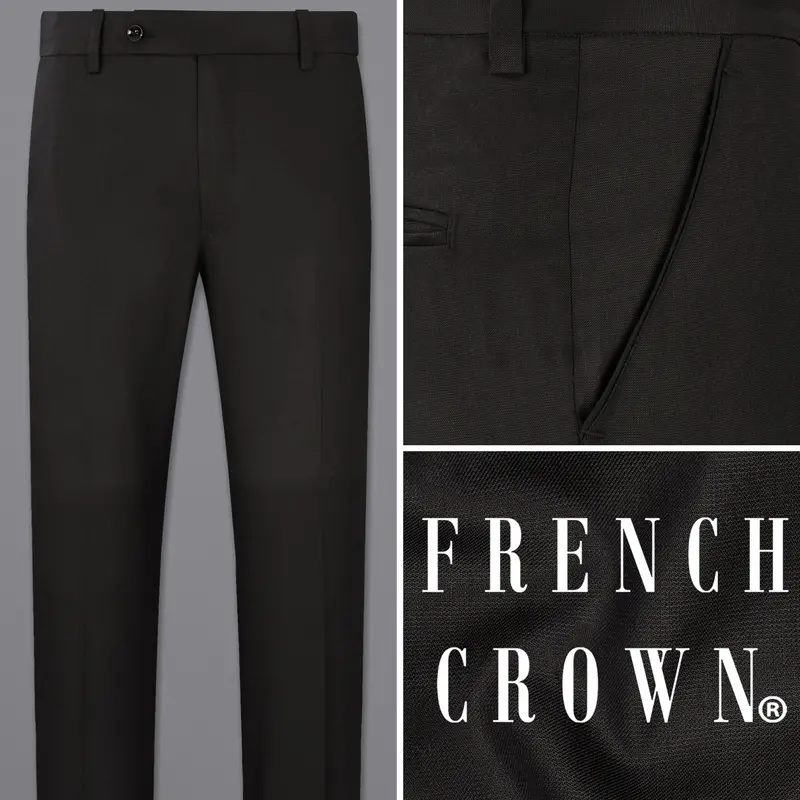Zeus Black Textured Pant 1
