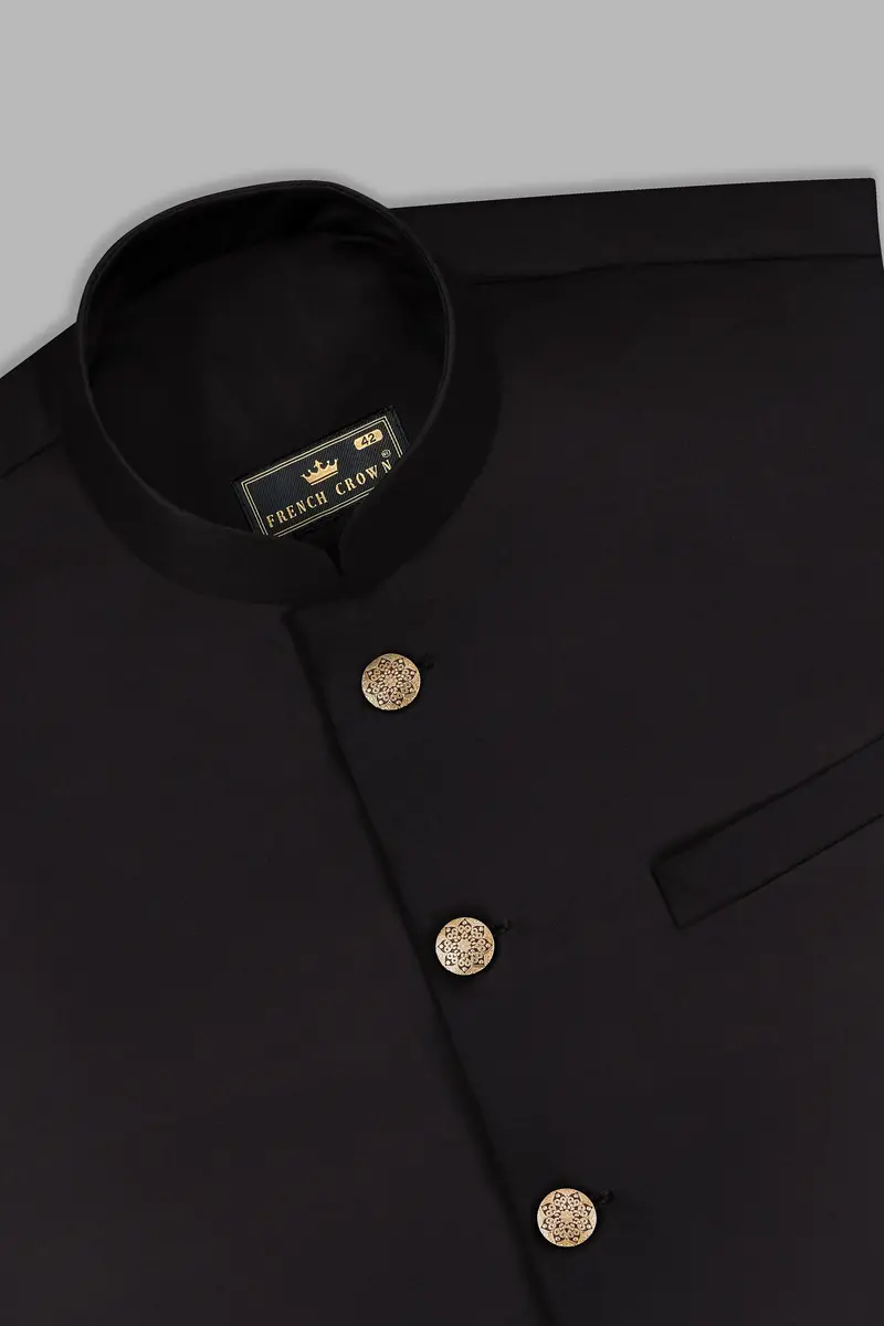 Zeus Brown Solid Wool Rich Nehru Jacket 4