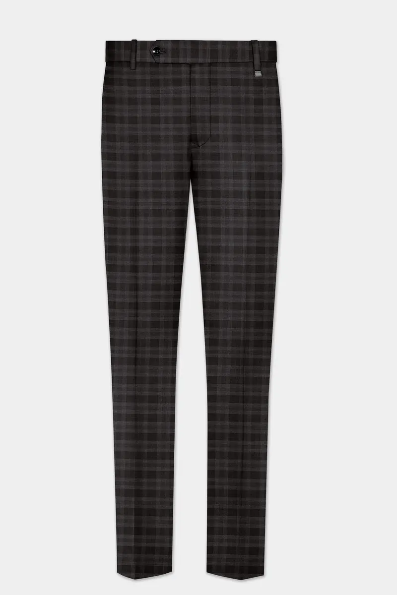 Zeus Brown With Emperor Plaid Wool Blend Double Breasted Suit 12