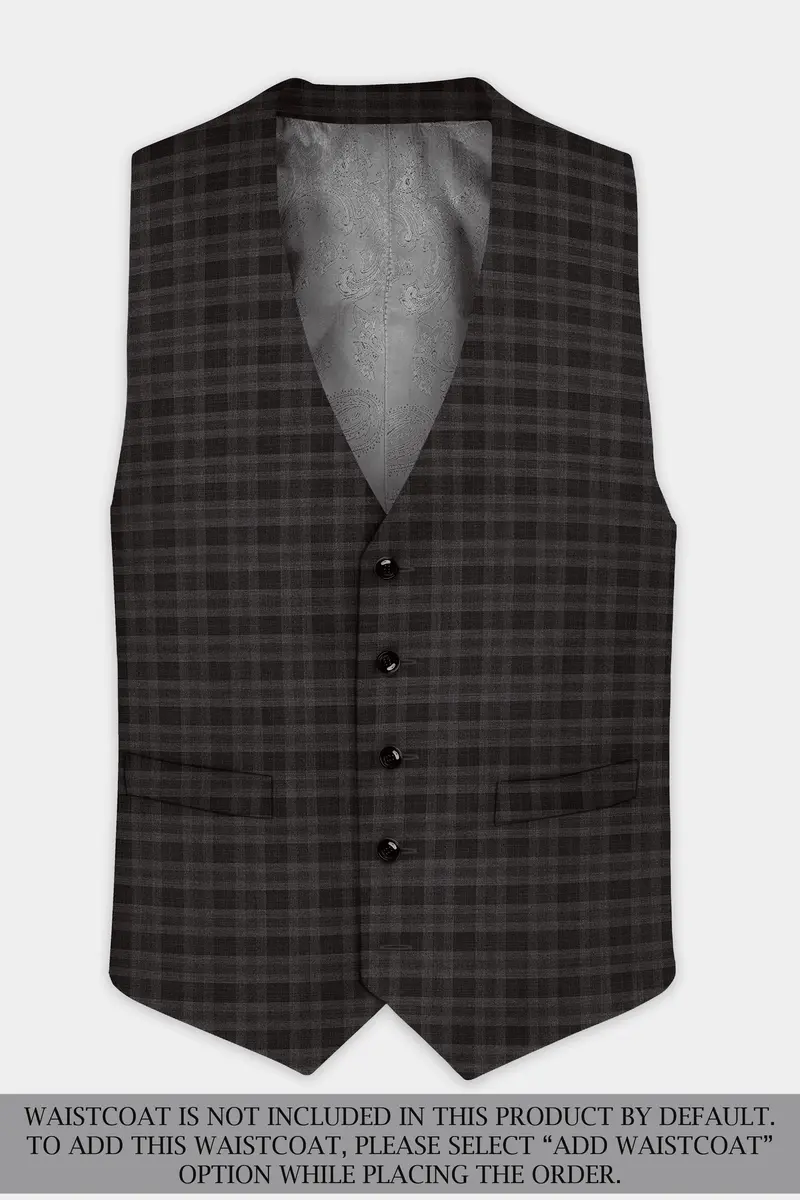 Zeus Brown With Emperor Plaid Wool Blend Double Breasted Suit 16