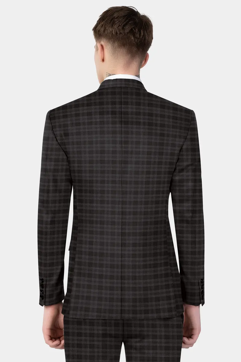 Zeus Brown With Emperor Plaid Wool Blend Double Breasted Suit 19
