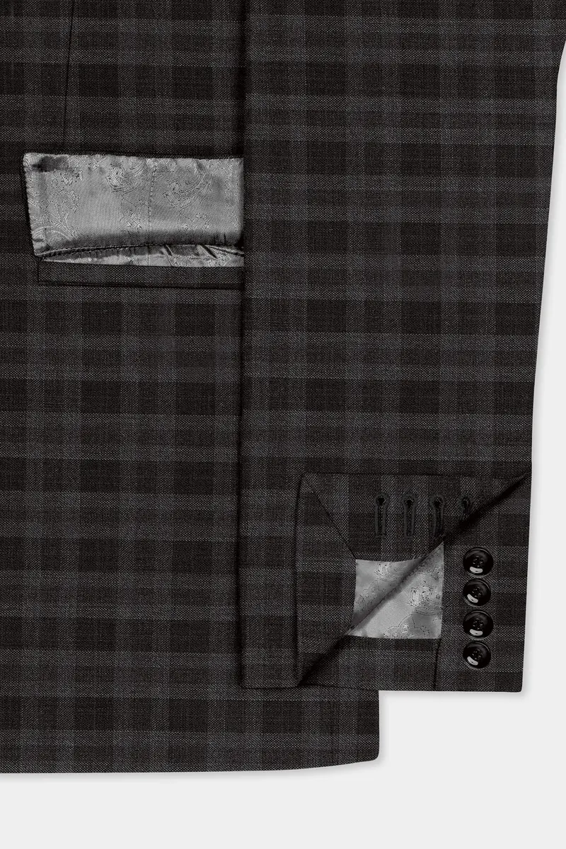 Zeus Brown With Emperor Plaid Wool Blend Double Breasted Suit 6