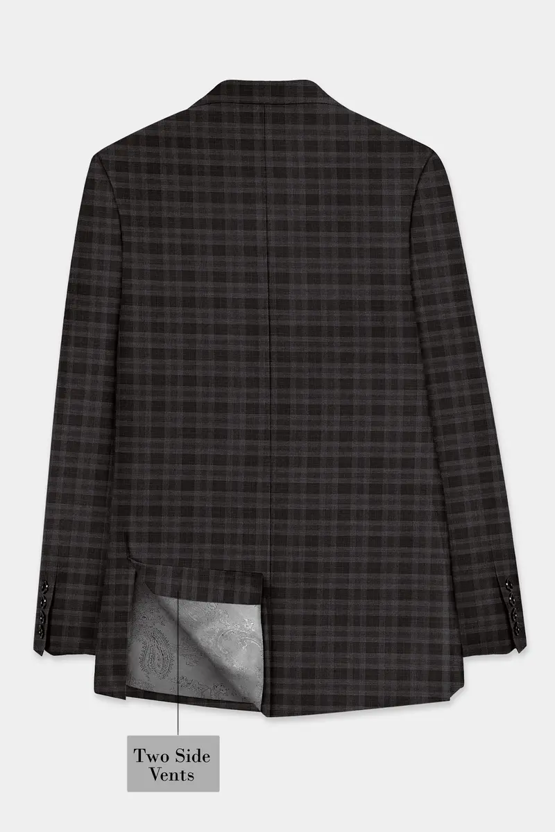 Zeus Brown With Emperor Plaid Wool Blend Double Breasted Suit 8