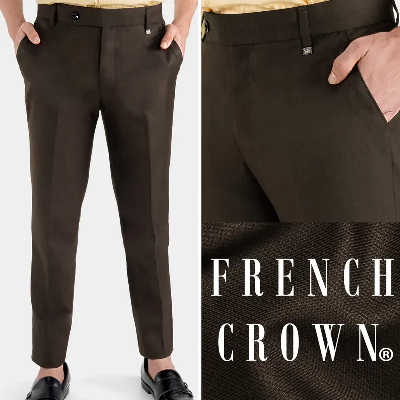 Zeus Brown Wool Rich Pant 1