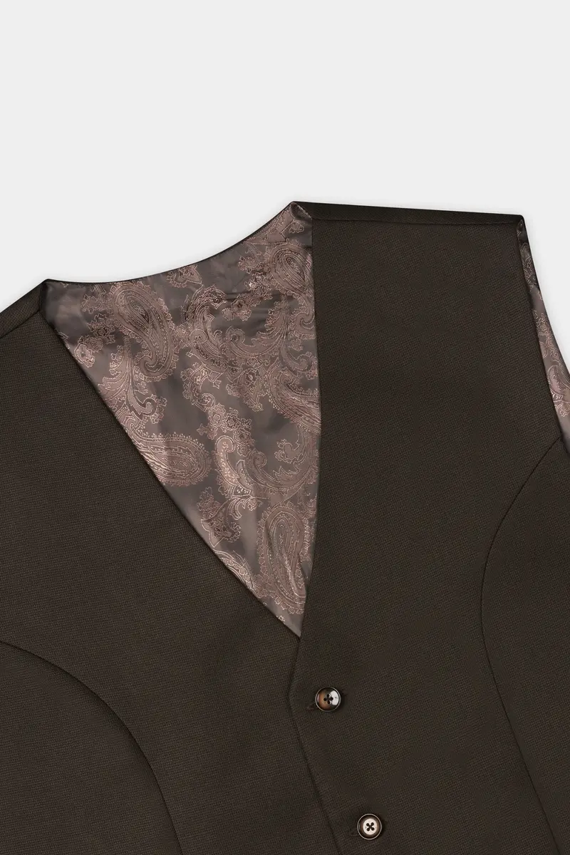 Zeus Brown Wool Rich Waistcoat 4