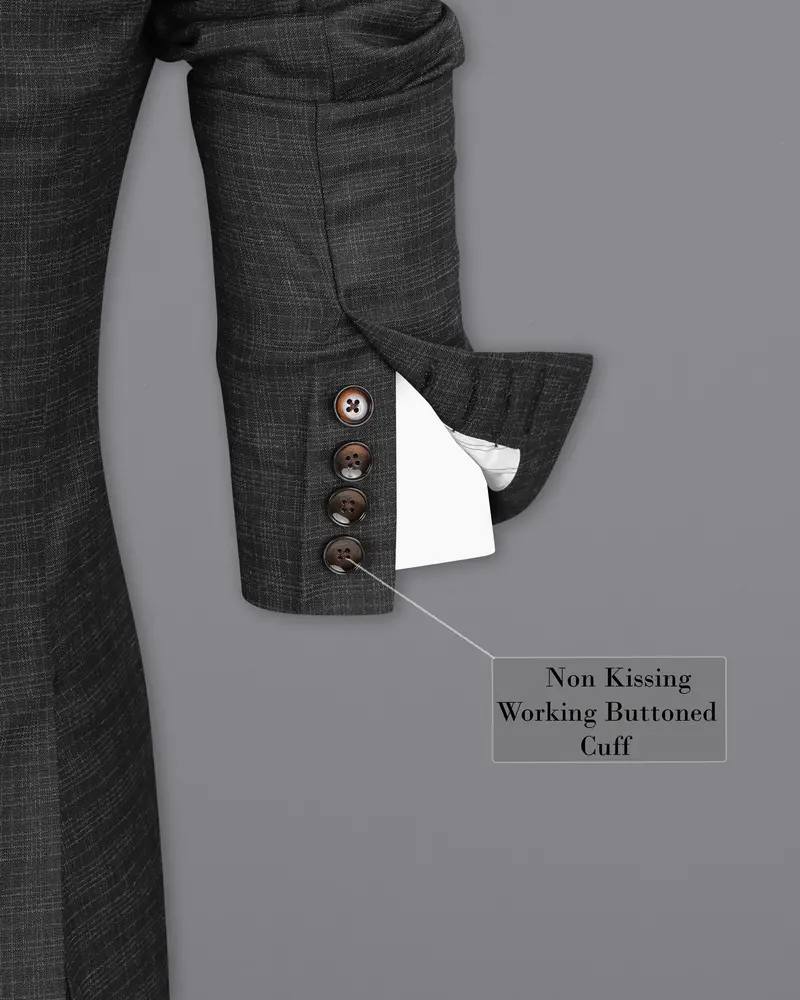 Zeus Gray Plaid Double Breasted Suit 11