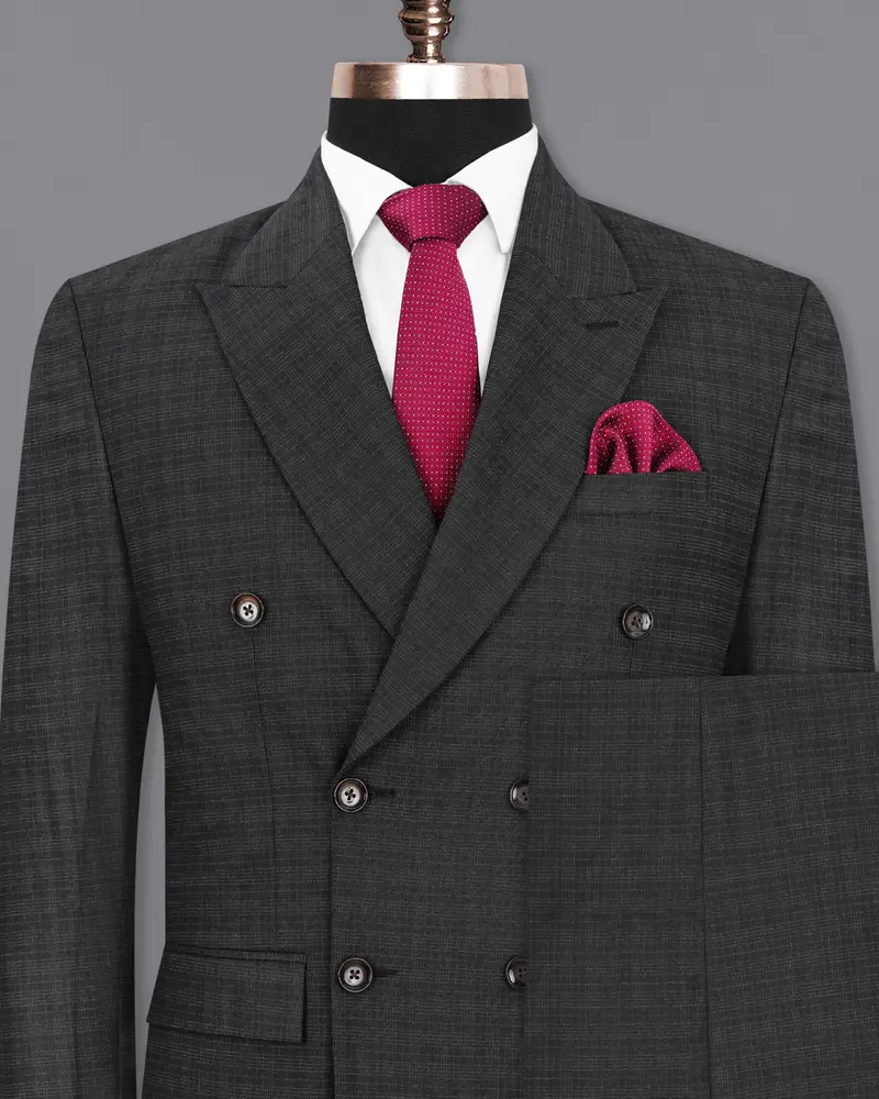 Zeus Gray Plaid Double Breasted Suit 2