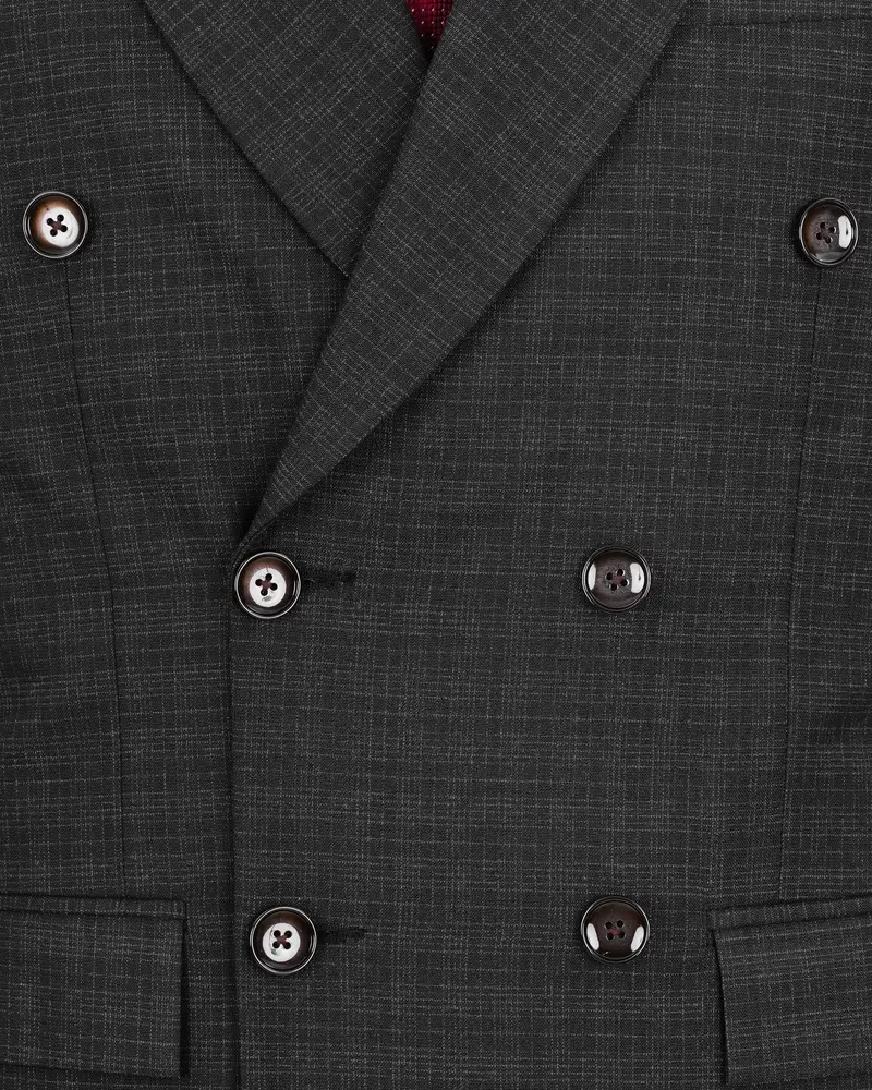 Zeus Gray Plaid Double Breasted Suit 5
