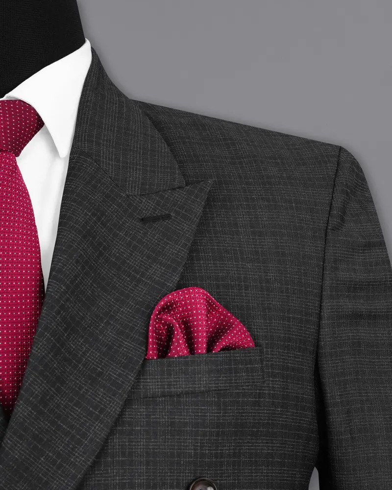 Zeus Gray Plaid Double Breasted Suit 7