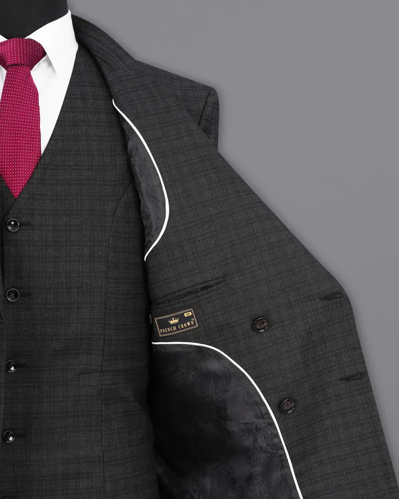 Zeus Gray Plaid Double Breasted Suit 8