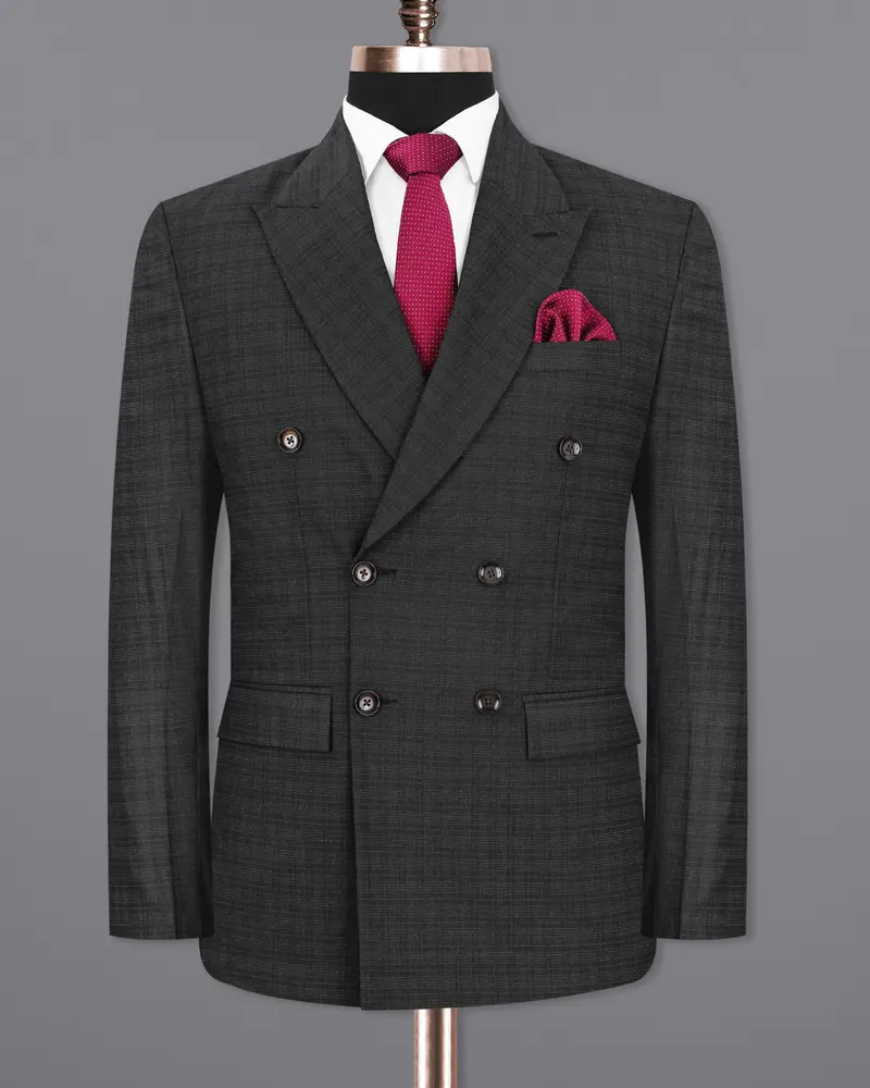 Zeus Gray Plaid Double Breasted Suit 9