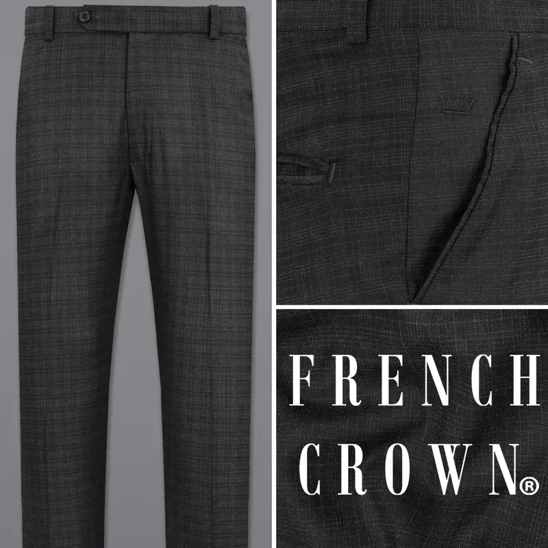 Zeus Gray Plaid Pant 1
