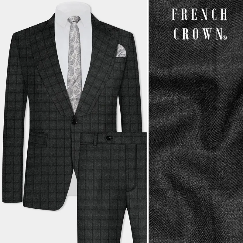 Zeus Gray Plaid Tweed Suit 1