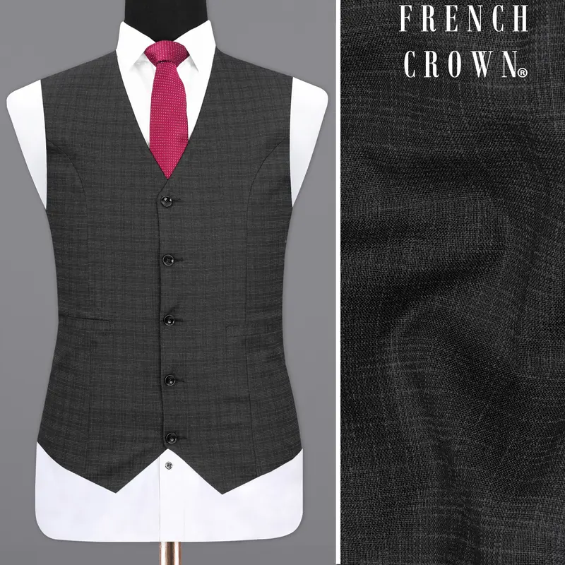 Zeus Gray Plaid Waistcoat 1
