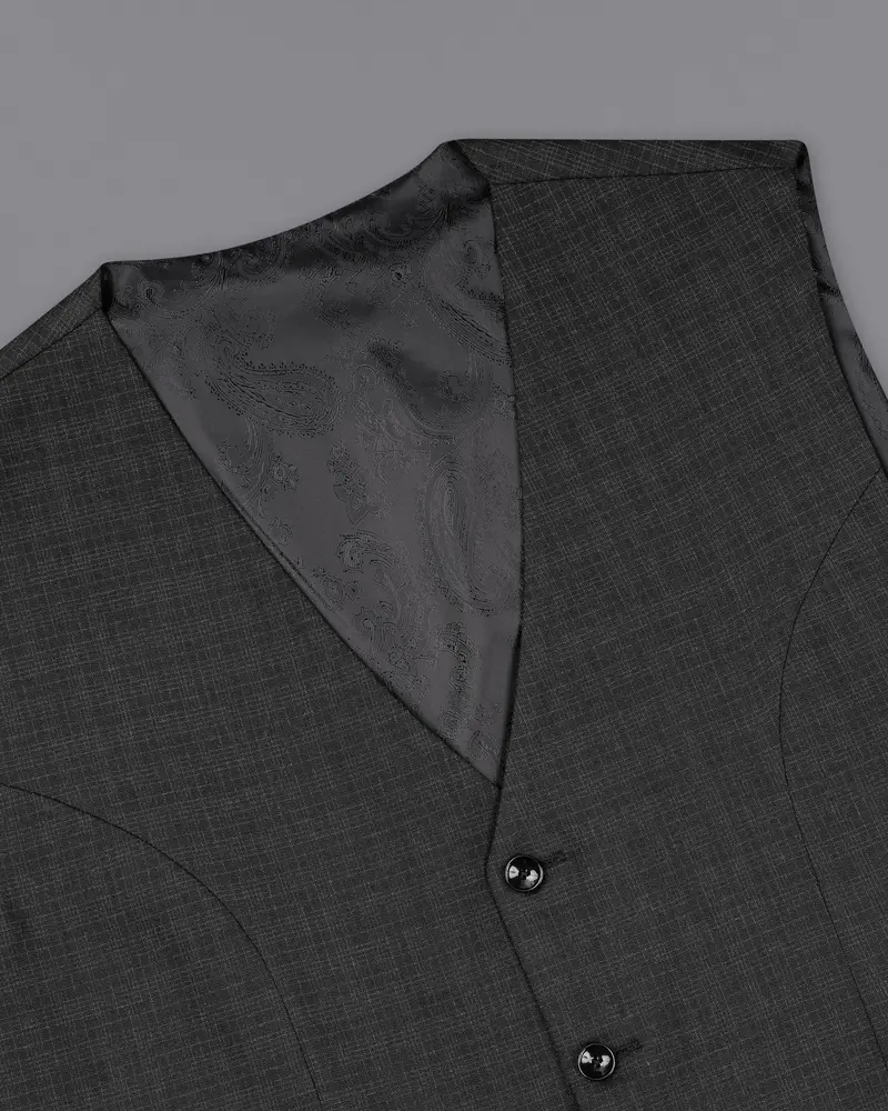 Zeus Gray Plaid Waistcoat 4
