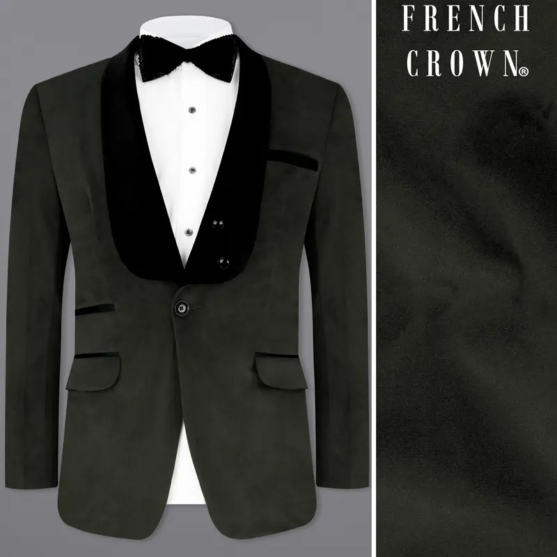 Zeus Green Velvet Designer Tuxedo Blazer 1