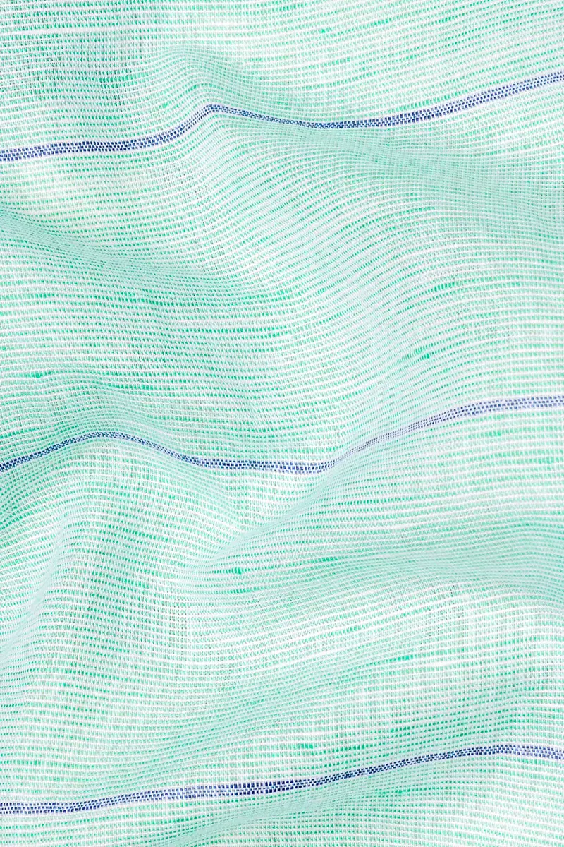 Ziggurat Striped Chambray Textured Premium Cotton Shirt 2