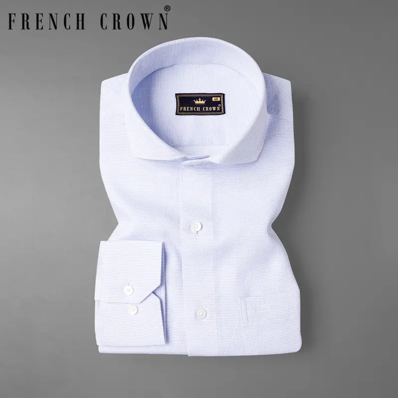 Zircon Dobby Textured Premium Giza Cotton Shirt 8