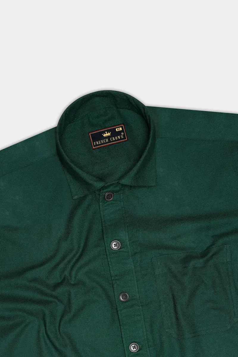 Zucchini Dark Green Twill Premium Cotton Designer Overshirt/Shacket 6