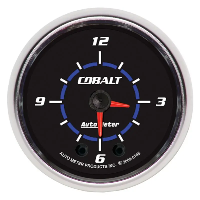 Autometer Cobalt 2-1/16In 12 Hour Analog Clock 1
