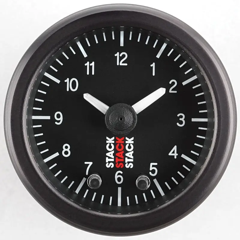 Autometer Stack Analog Clock Gauge - Black 1