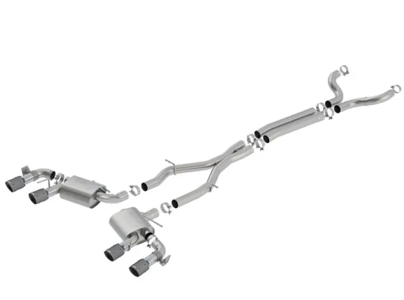 Borla Atak Cat-Back Exhaust System For 2017–2018 Chevrolet Camaro Zl1 – Dual-Mode Valves, Carbon Fiber Black Anodized Tips 1