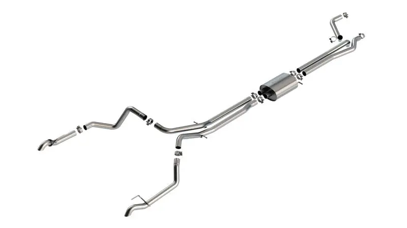 Borla S-Type True Dual Exhaust System For 2022–2023 Chevrolet Silverado 1500 Zr2 And At4X With 6.2L Engine (Crew Cab, Short Box, 147.5-Inch Wheelbase) 1