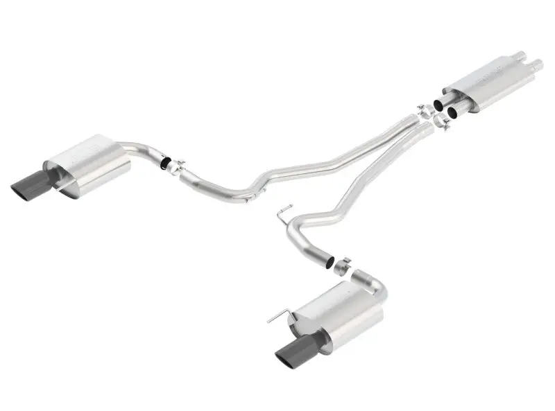 Borla Touring Cat-Back Exhaust For 2015 Ford Mustang Gt – 5.0L V8, 2.5-Inch Pipe, 4-Inch Black Tips 1
